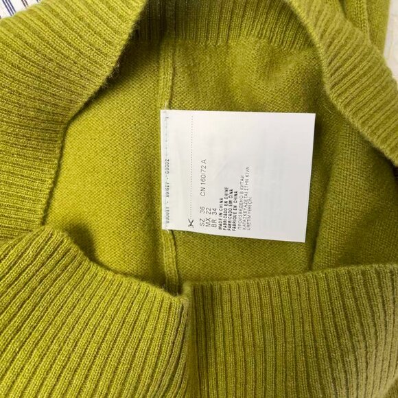 Miu Miu striped-collared knitted-logo cashmere cardigan - Picture 13 of 14